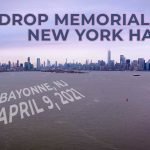 View of Manhattan from a drone over the Tear Drop Memorial